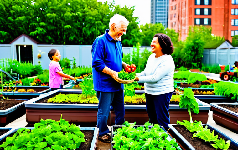 **Prompt 1: Community Harvest in an Urban Garden**
    A diverse group of individuals including adults, elderly, and children, fully clothed in modest, comfortable, and appropriate gardening attire, joyfully engaged in a vibrant rooftop community garden. They are smiling, interacting, sharing fresh produce, and gently tending to various plants, showcasing a strong sense of community and shared accomplishment. The background features a blurred, modern city skyline under natural, bright lighting. The scene highlights human connection and the positive impact of shared labor in an urban green space.
    *   *Quality & Safety Modifiers*: perfect anatomy, correct proportions, natural pose, well-formed hands, proper finger count, natural body proportions, professional photography, high quality, safe for work, appropriate content, fully clothed, family-friendly.